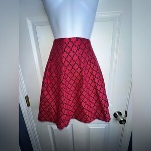 Banana Republic Women’s 0 XXS Pink Diamond Jacquard A-Line Pleated Skirt 2XS